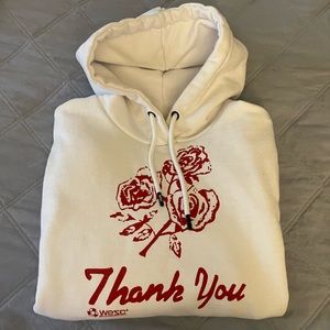 Unisex Graphic “Thank You” Hoodie In White